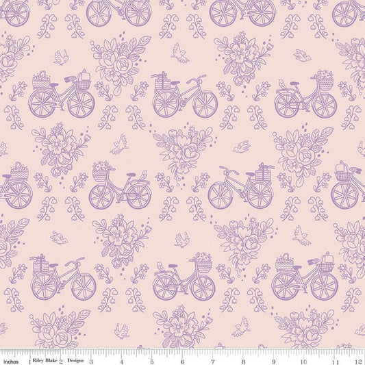 Sweet Picnic Bicycle Ride Blush by Natàlia Juan Abelló for Riley Blake Designs C12092-BLUSH