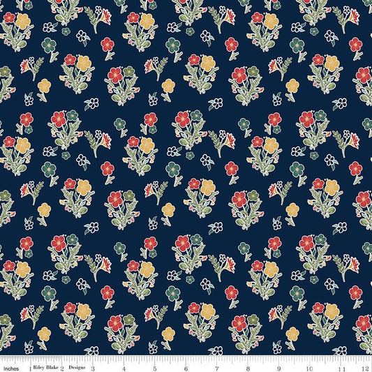 Love you Smore Floral Navy by Gracey Larson for Riley Blake Fabrics C12144-NAVY