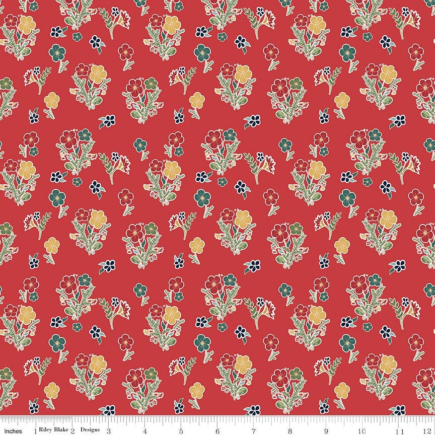 Love you Smore Floral Red by Gracey Larson for Riley Blake Fabrics C12144-RED