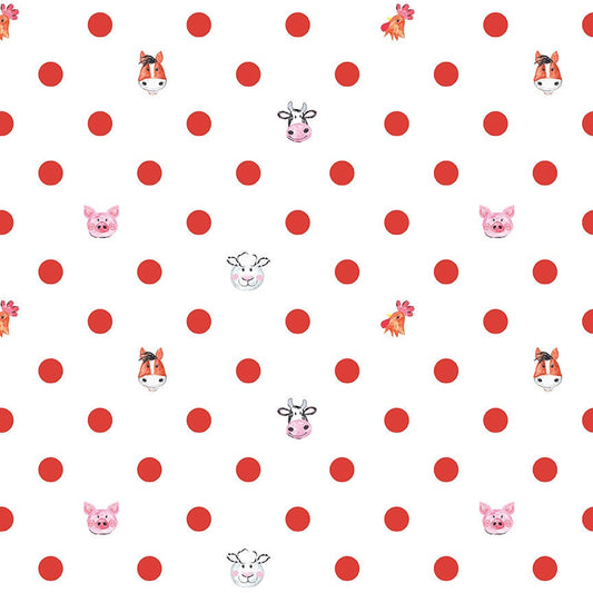 Coloring on the Farm by Crayola Dots White for Riley Blake Fabrics C12233-WHITE