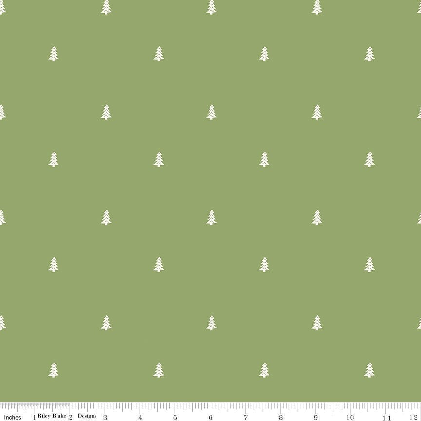 Love you Smore Trees Green by Gracey Larson for Riley Blake Fabrics C12146-GREEN