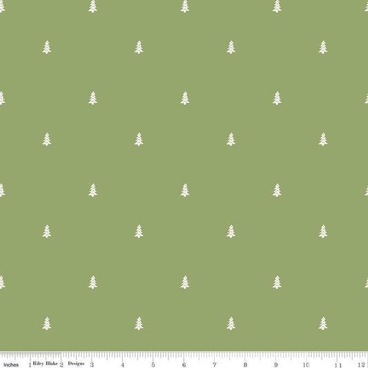 Love you Smore Trees Green by Gracey Larson for Riley Blake Fabrics C12146-GREEN