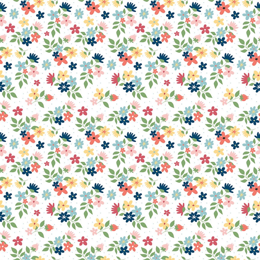 Sew Much Fun Floral White by Echo Park Paper Co. for Riley Blake Fabrics C12456-WHITE