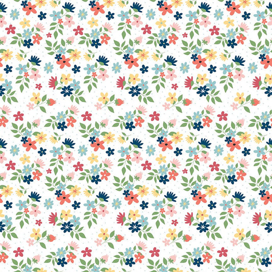 Sew Much Fun Floral White by Echo Park Paper Co. for Riley Blake Fabrics C12456-WHITE