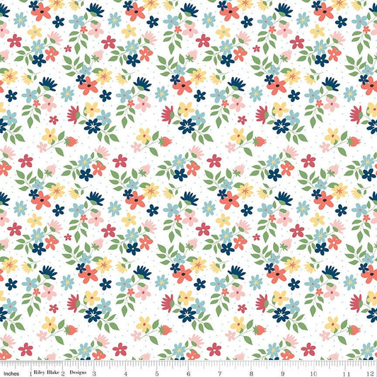 Sew Much Fun Floral White by Echo Park Paper Co. for Riley Blake Fabrics C12456-WHITE