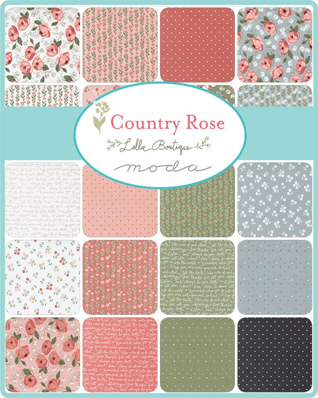 Country Rose Climbing Vine Cloud by Lella Boutique for Moda Fabrics Fabric 5171 11