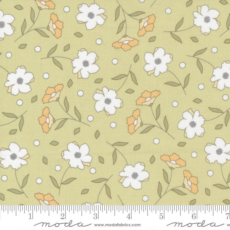 Buttercup and Slate Abundance Florals Sprig by Corey Yoder for Moda Fabrics Fabric Yardage 29152 25