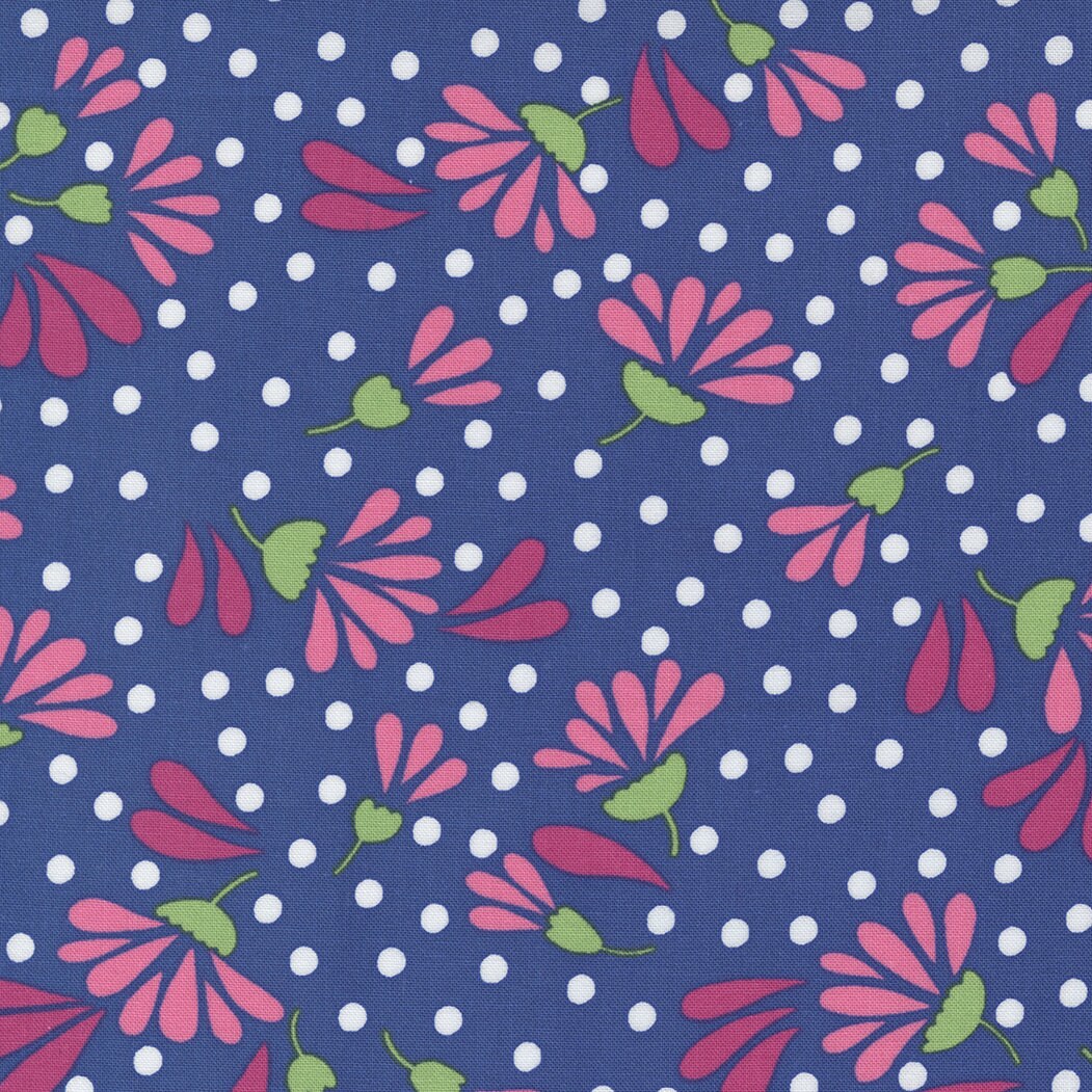 Picnic Pop Wild Flowerberry Royal Blue by Me and My Sister Designs for Moda Fabrics 22431 13