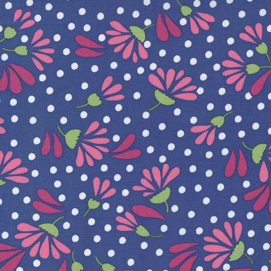 Picnic Pop Wild Flowerberry Royal Blue by Me and My Sister Designs for Moda Fabrics 22431 13