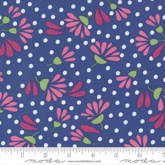 Picnic Pop Wild Flowerberry Royal Blue by Me and My Sister Designs for Moda Fabrics 22431 13