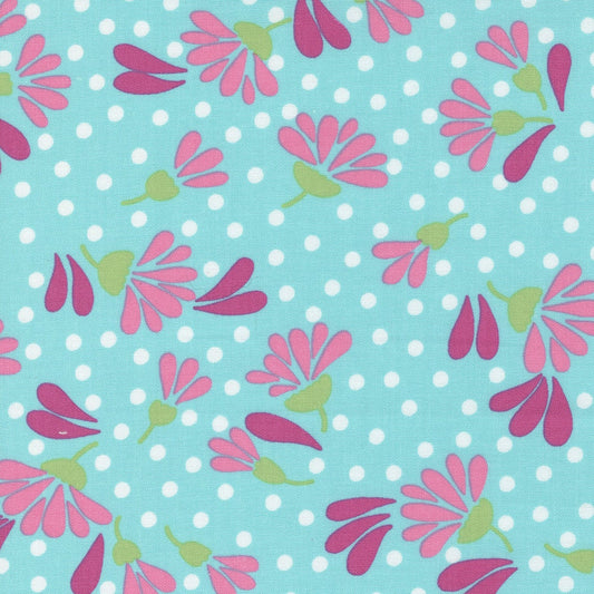 Picnic Pop Wild Flowerberry Awesome Aqua by Me and My Sister Designs for Moda Fabrics 22431 14