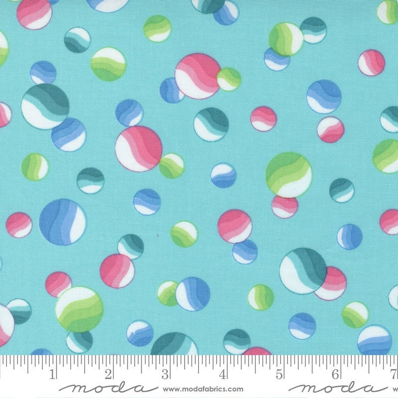 Picnic Pop Fizzy Bubbles Awesome Aqua by Me and My Sister Designs for Moda Fabrics 22432 14